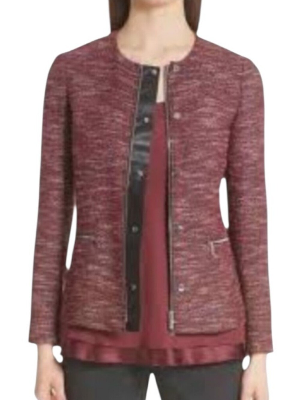 Lafayette 148 Kerrington Wool Blend Tweed Blazer Jacket Size 18